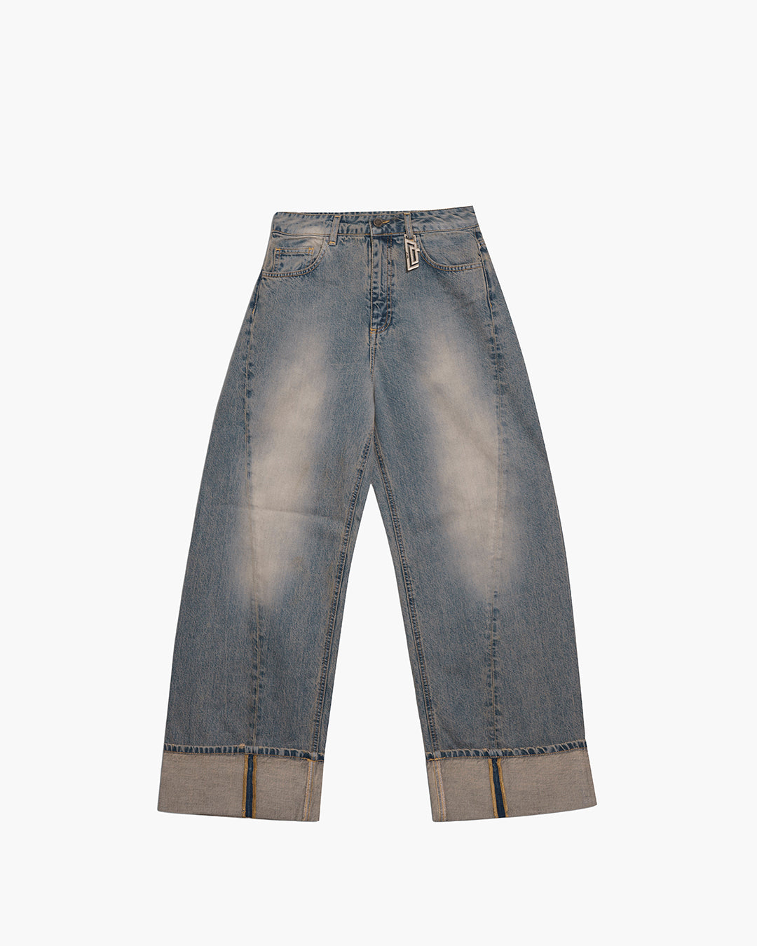 Pantalone in denim a gamba larga