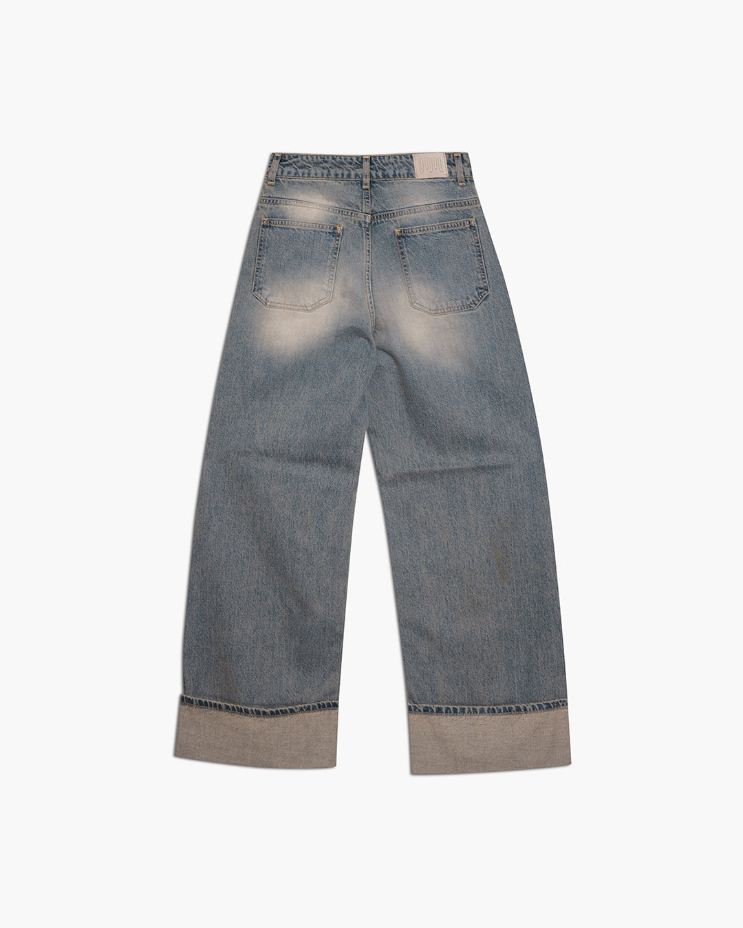 Pantalone in denim a gamba larga