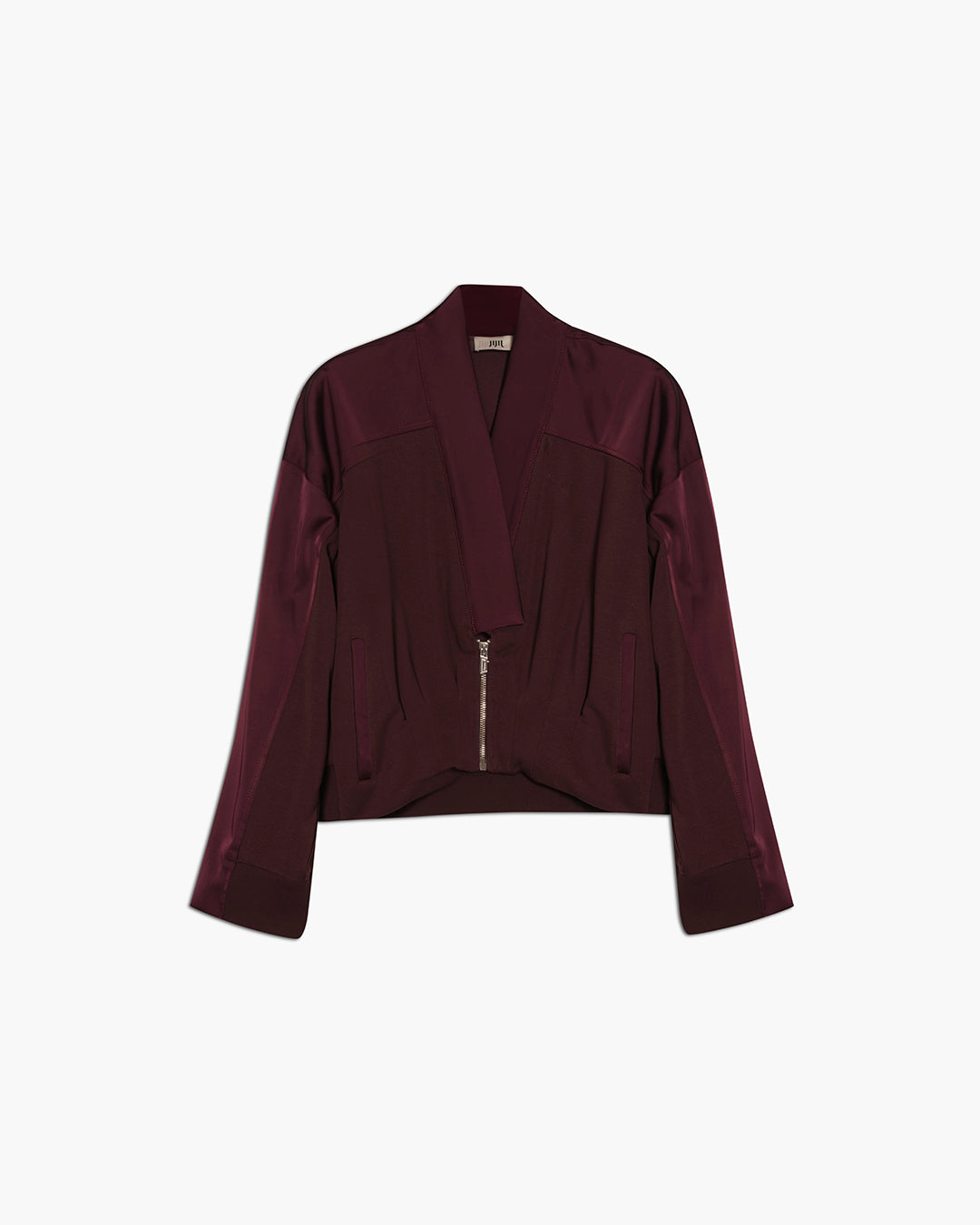 Bomber in felpa con inserti in satin