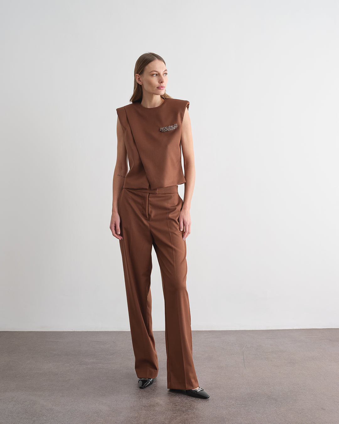 Pantalone in tessuto tinta unita