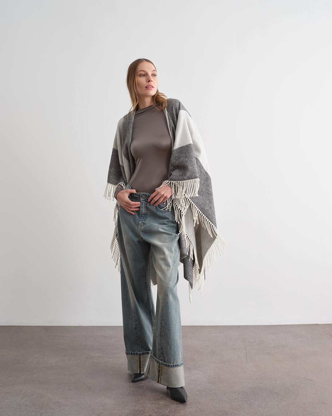 Body a maniche lunghe effetto satin