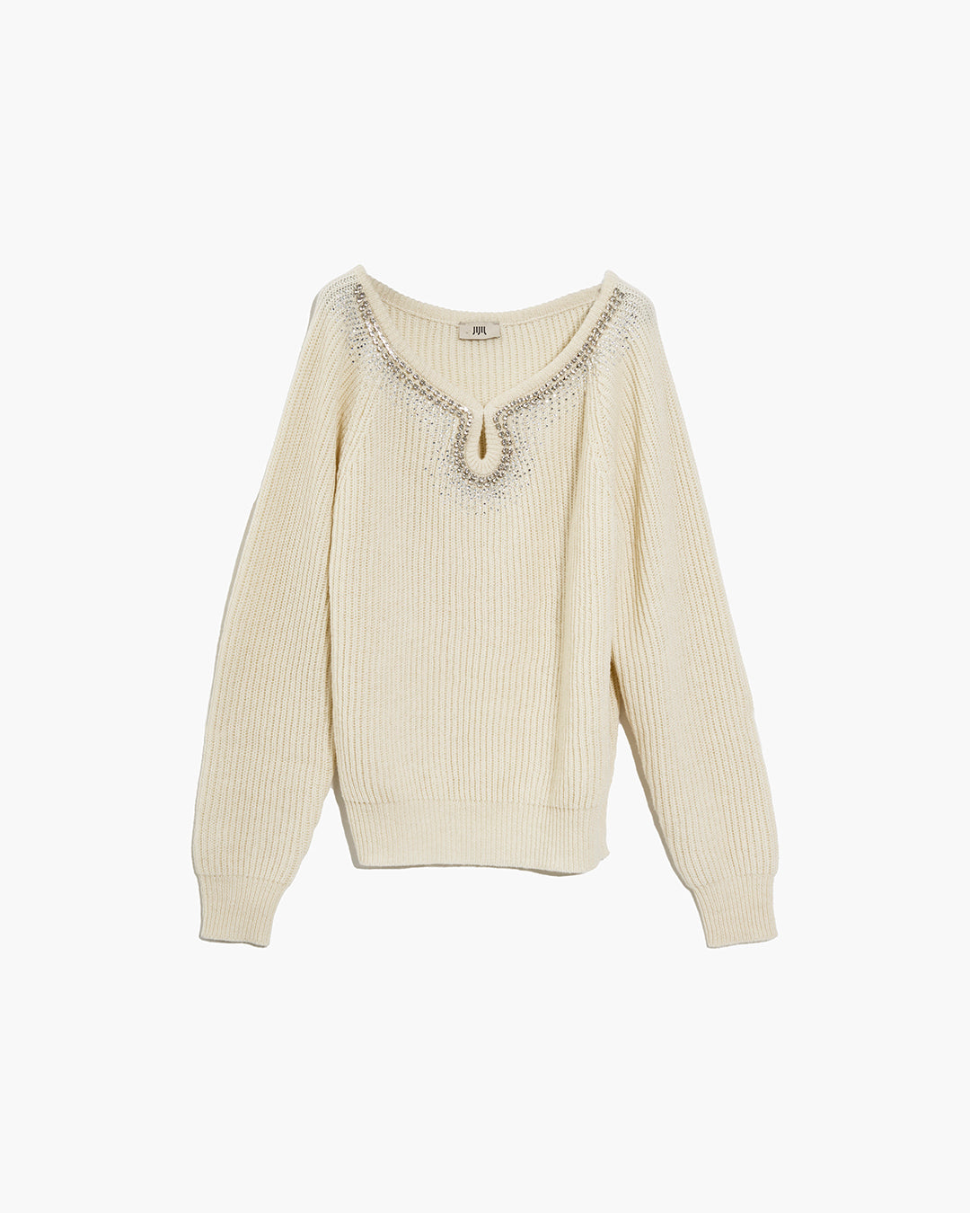 Maglione con scollo gioiello