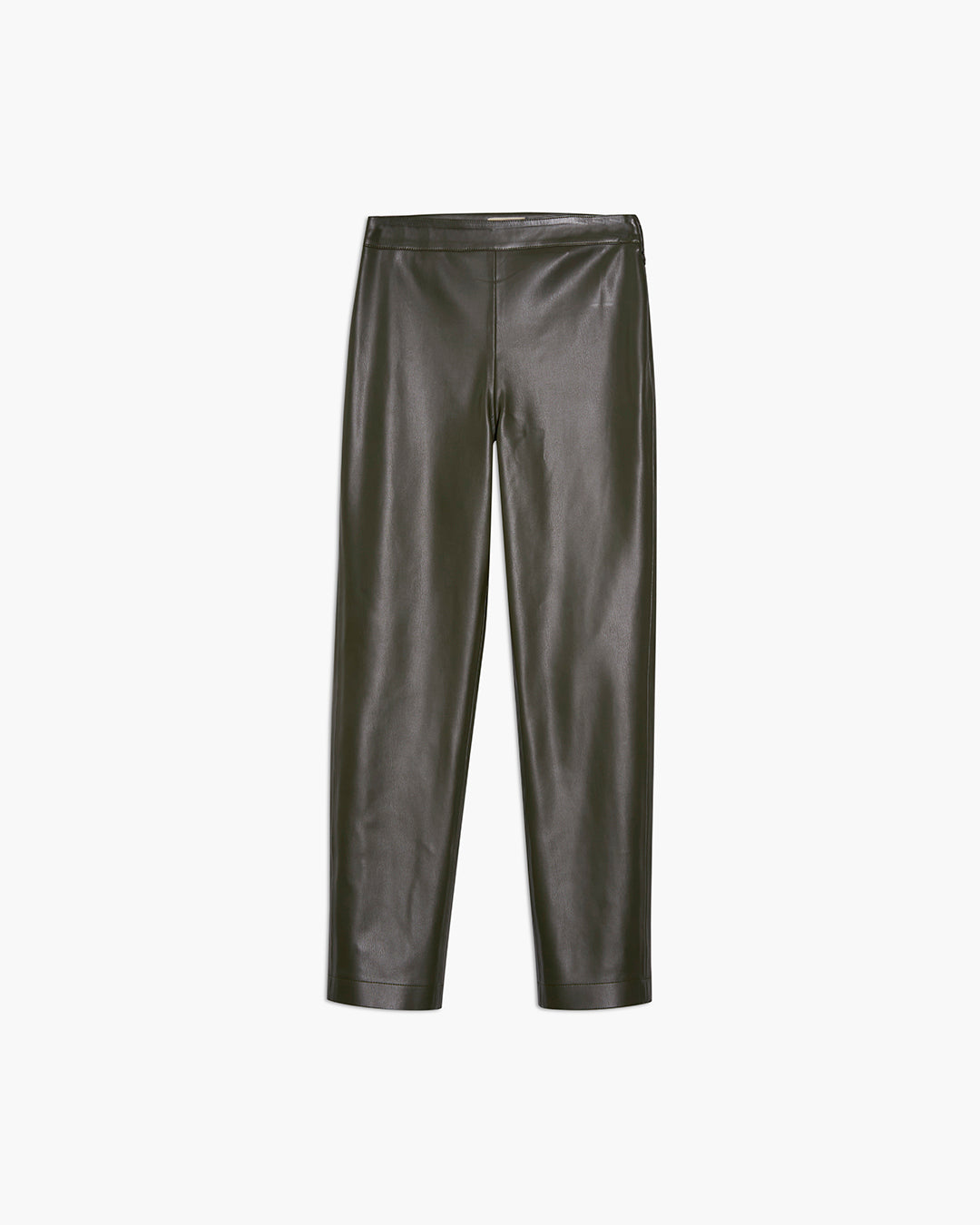 Pantalone a sigaretta effetto lucido tinta unita