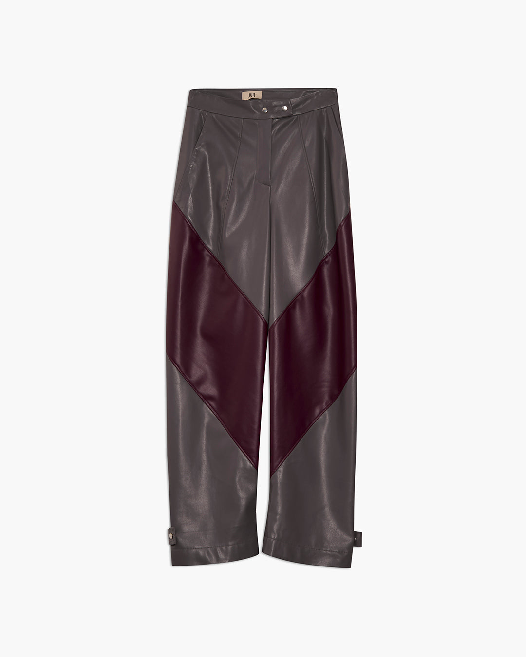 Pantalone bicolor con inserti a contrasto