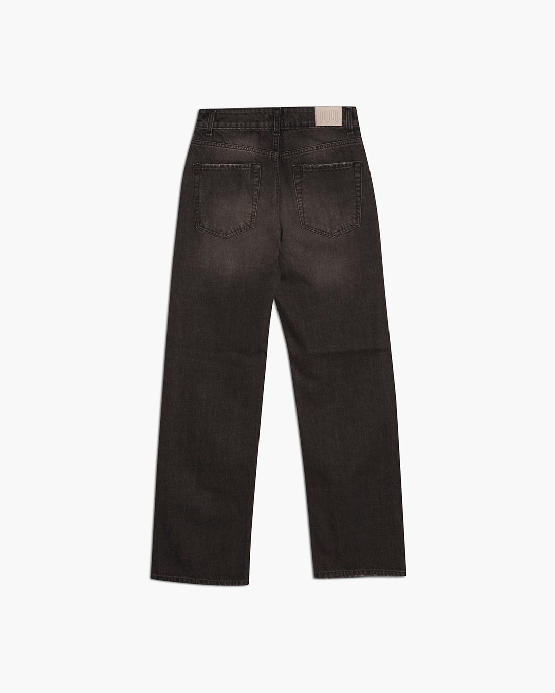 Pantalone in denim con strass all over