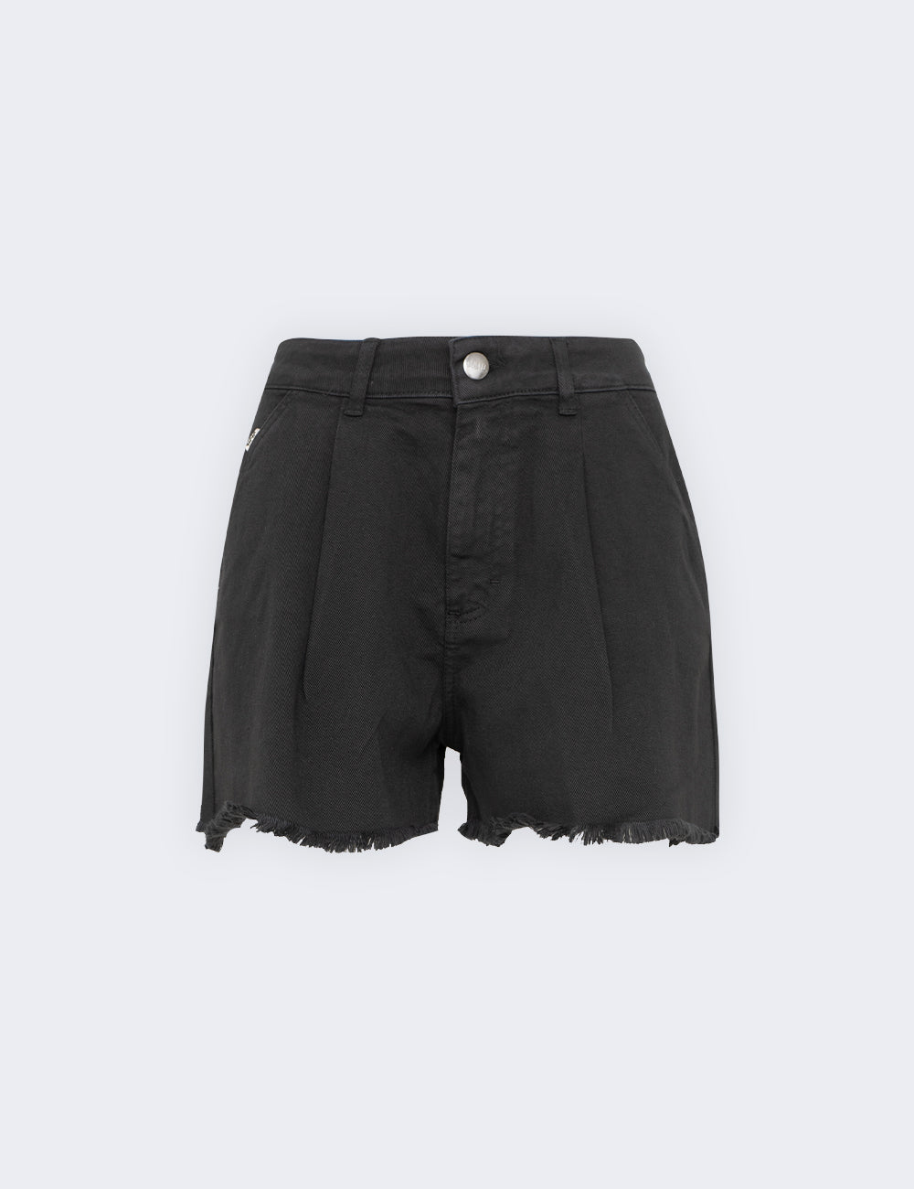 Shorts in cotone con bordo sfrangiato