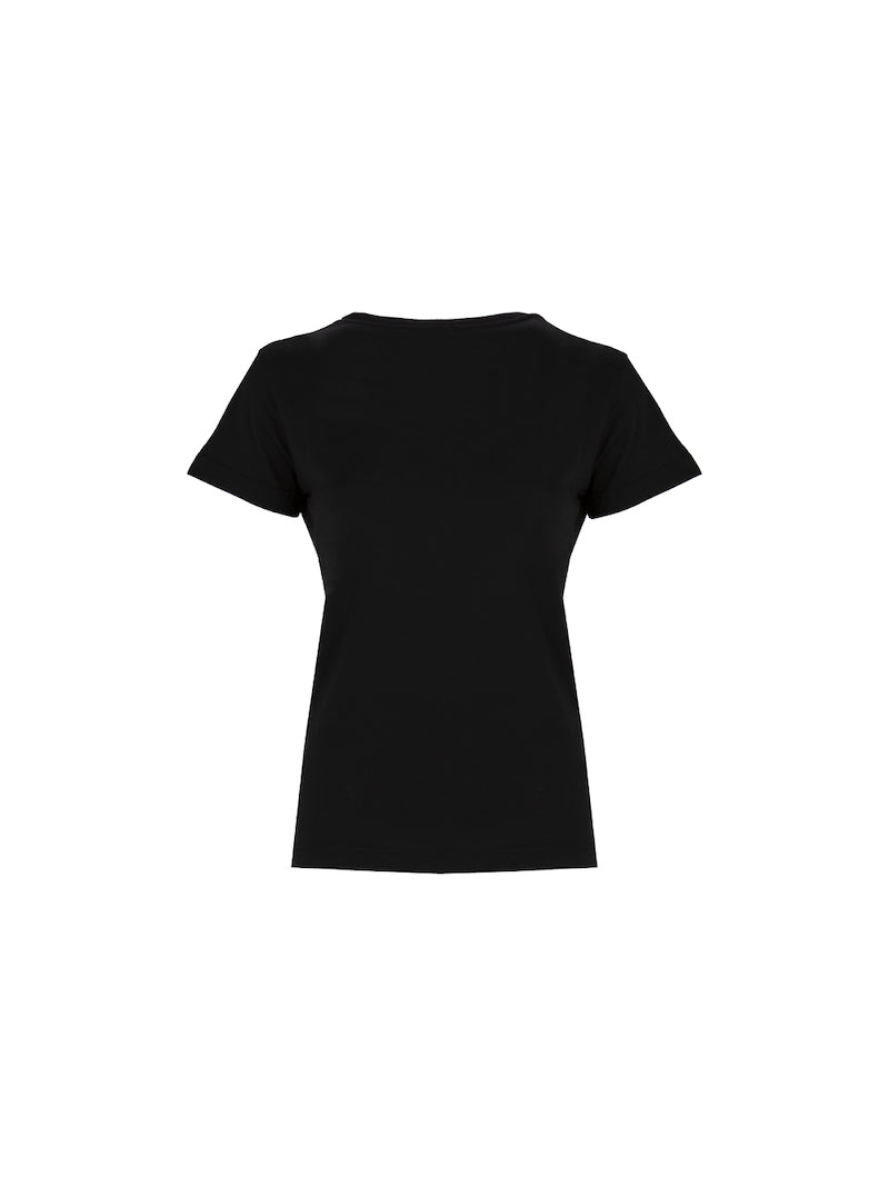 T-shirt nera con logo in rilievo